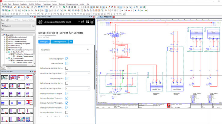 Konfiguration und automatische Erzeugung eines EPLAN Projektes mit eBuild. 