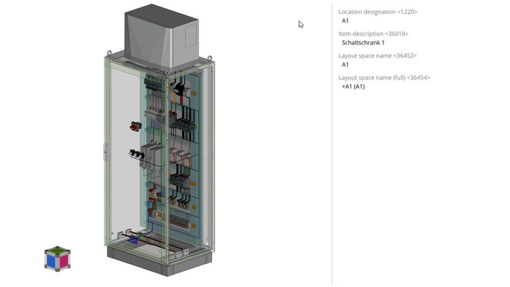 Die neue 3D-Ansicht in EPLAN eVIEW Free: Projekte lassen sich damit komfortabel visualisieren